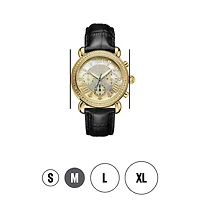 JBW Victory Womens 1/6 CT. T.W. Diamond Black Leather Strap Watch JB-6210L-A
