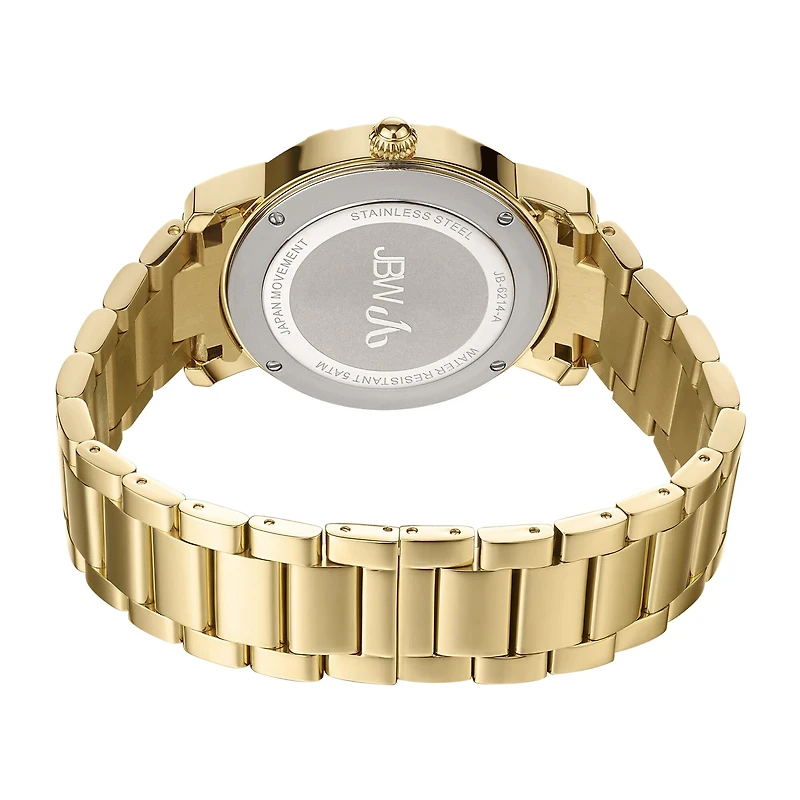 JBW Olympia Womens 1/5 CT. T.W. Diamond Gold-Tone Stainless Steel Bracelet Watch