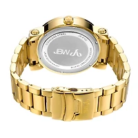 JBW Victor Mens Diamond- and Crystal-Accent Gold-Tone Stainless Steel Watch JB-8102-A