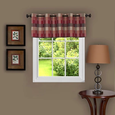 Harvard Check Grommet Top Tailored Valance