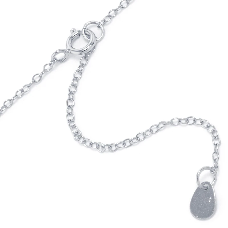 Silver Treasures Sterling Silver 16 Inch Cable Cubic Zirconia Round Pendant Necklace