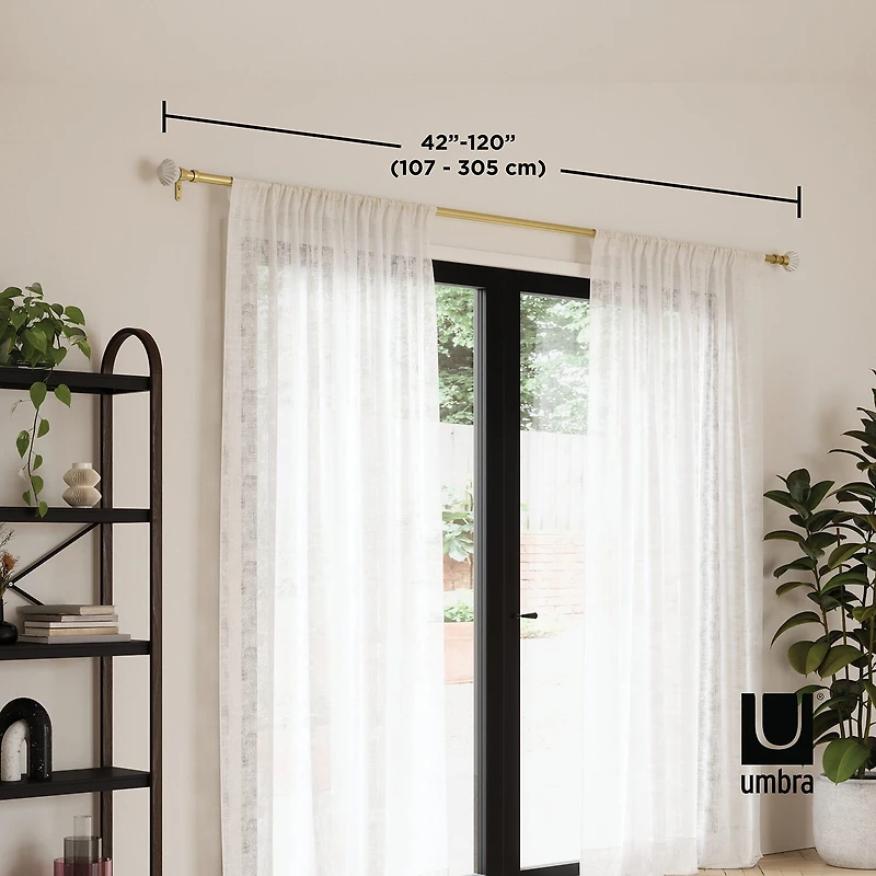Umbra Pleat 1 IN Adjustable Curtain Rod