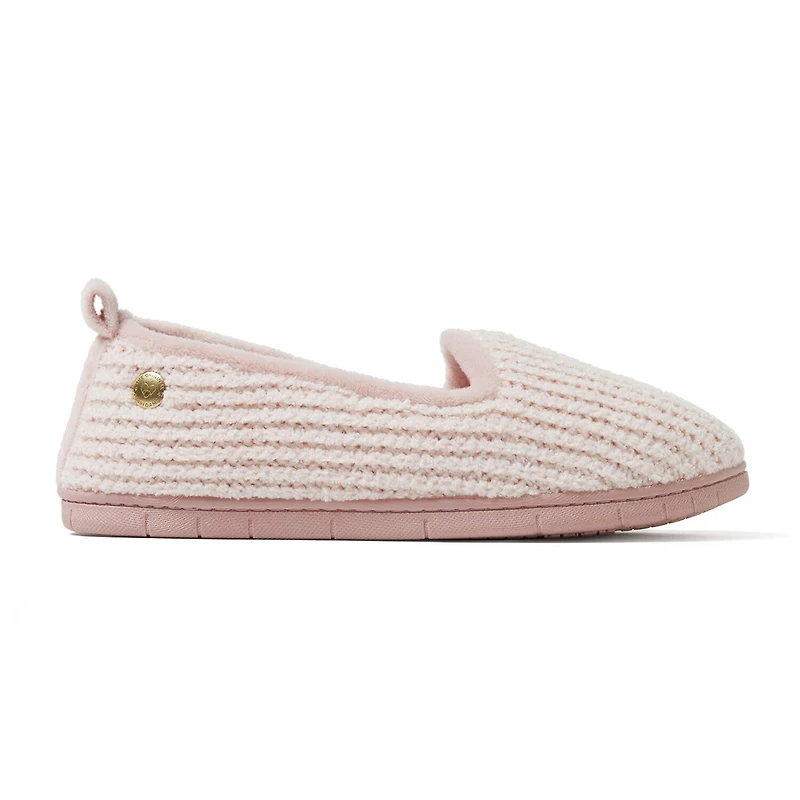 Dearfoams Rachel Marled Chenille Closed Back Womens Memory Foam Slip-On Slippers