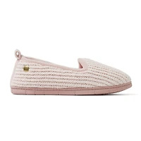 Dearfoams Rachel Marled Chenille Closed Back Womens Memory Foam Slip-On Slippers