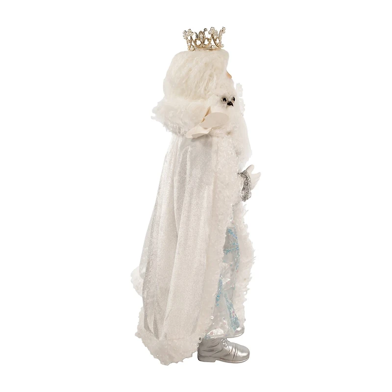 Kurt Adler 21-Inch Silver White And Lavender Blue Standing Christmas Santa Figurine
