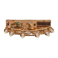 Kurt Adler 10.25-Inch Wooden Led Motion Lighted Plays Music Christmas Village
