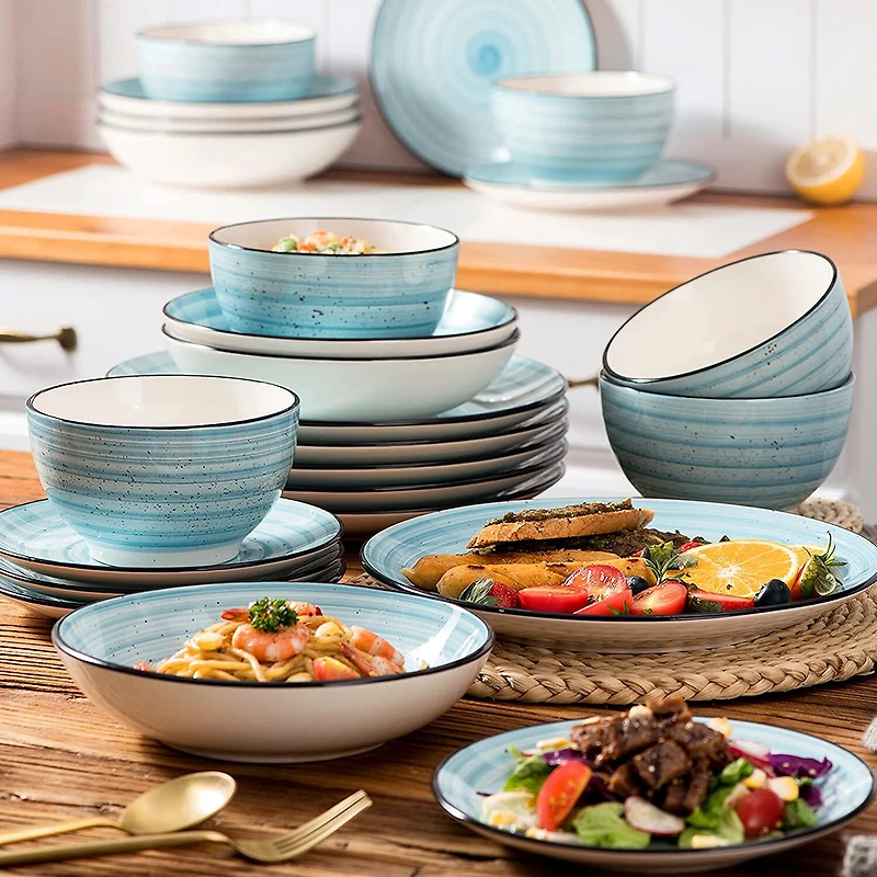 Elama 24-pc. Stoneware Dinnerware Set