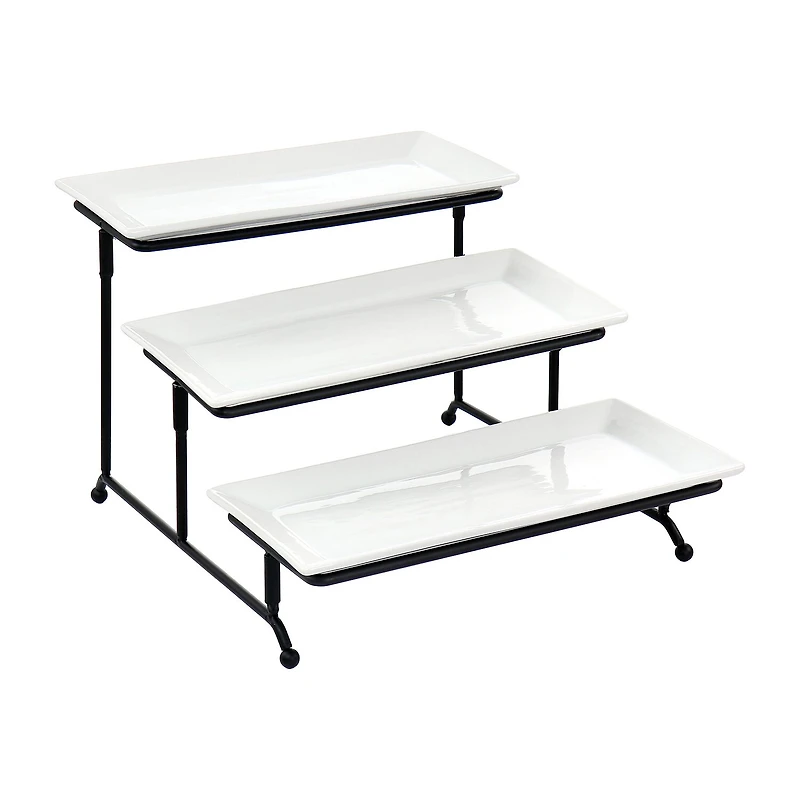 Elama 3 Tier Serveware Set Porcelain Tiered Server