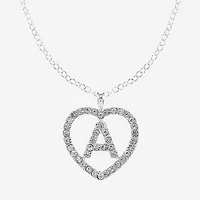 Monet Jewelry Initial Pendant Necklace And Stud Earring Womens Glass Heart 2-pc. Set