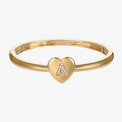 Monet Jewelry Initial Womens Glass Heart Stretch Bracelet