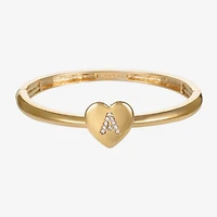 Monet Jewelry Initial Womens Glass Heart Stretch Bracelet