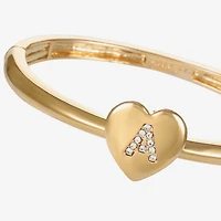 Monet Jewelry Initial Womens Glass Heart Stretch Bracelet