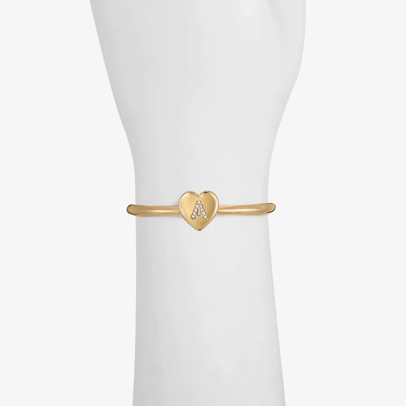 Monet Jewelry Initial Womens Glass Heart Stretch Bracelet