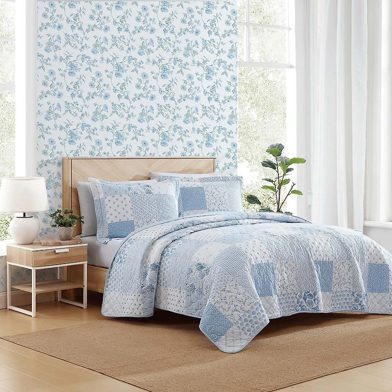 Laura Ashley Colleens Coastal Quilt Set