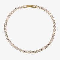 Sparkle Allure Womens Cubic Zirconia 14K Gold Over Brass Round 7.5 Inch Tennis Bracelet