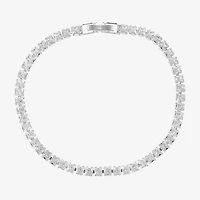 Sparkle Allure Womens Cubic Zirconia Pure Silver Over Brass Square 7.5 Inch Tennis Bracelet