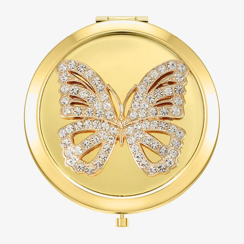 Monet Jewelry Gold Tone Gold Tone Butterfly Compact Mirror