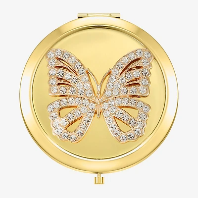 Monet Jewelry Gold Tone Gold Tone Butterfly Compact Mirror