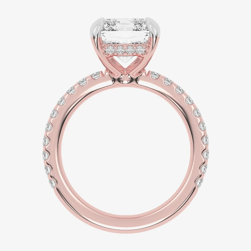 (G-H / Vs2-Si1) Womens 5 1/2 CT. T.W. Lab Grown White Diamond 14K Gold Side Stone Engagement Ring