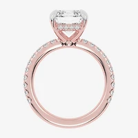 (G-H / Vs2-Si1) Womens 5 1/2 CT. T.W. Lab Grown White Diamond 14K Gold Side Stone Engagement Ring