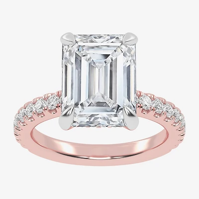 (G-H / Vs2-Si1) Womens 5 1/2 CT. T.W. Lab Grown White Diamond 14K Gold Side Stone Engagement Ring