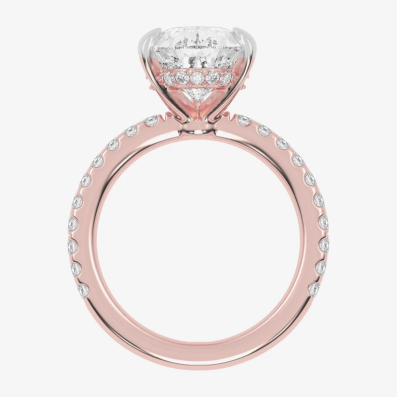 G-H / Vs2-Si1) Womens 4 1/ CT. T.W. Lab Grown White Diamond 14K Gold Pear Side Stone Engagement Ring