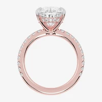 G-H / Vs2-Si1) Womens 4 1/ CT. T.W. Lab Grown White Diamond 14K Gold Pear Side Stone Engagement Ring