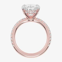 (G-H / Vs2-Si1) Womens 3 1/2 CT. T.W Lab Grown White Diamond 14K Gold Pear Side Stone Engagement Ring