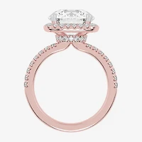 G-H / Vs2-Si1) Womens / CT. T.W. Lab Grown White Diamond 14K Gold Round Side Stone Halo Engagement Ring
