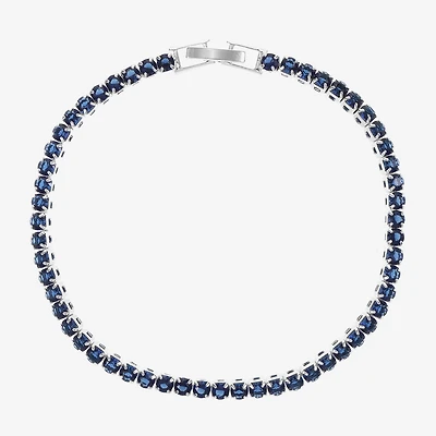 Sparkle Allure Womens Cubic Zirconia Pure Silver Over Brass Round 7.5 Inch Tennis Bracelet