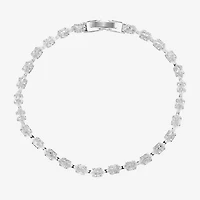 Sparkle Allure Womens Cubic Zirconia Pure Silver Over Brass Marquise 7.5 Inch Tennis Bracelet
