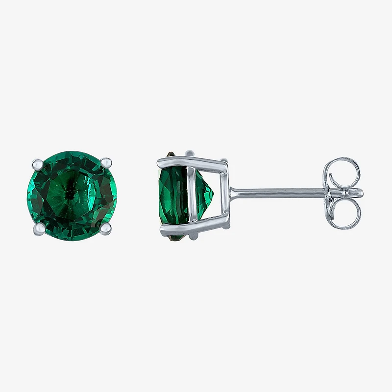 Gemstone Sterling Silver 7mm Stud Earrings