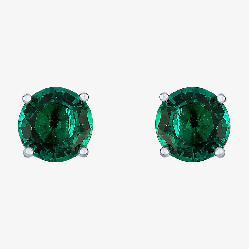 Gemstone Sterling Silver 7mm Stud Earrings