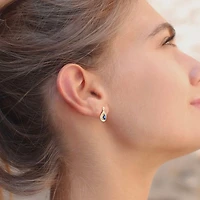 Womens Lab Created Blue Sapphire 14K Gold Over Silver Drop Earrings