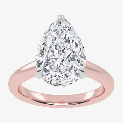 G-H / Vs2-Si1) Womens 1/ CT. T.W. Lab Grown White Diamond 14K Gold Pear Solitaire Engagement Ring