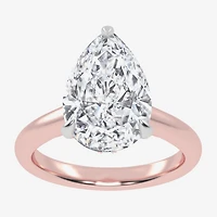 G-H / Vs2-Si1) Womens 1/ CT. T.W. Lab Grown White Diamond 14K Gold Pear Solitaire Engagement Ring