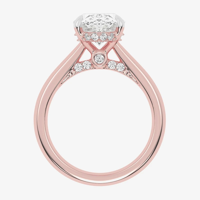 G-H / Vs2-Si1) Womens 1/ CT. T.W. Lab Grown White Diamond 14K Gold Oval Solitaire Engagement Ring