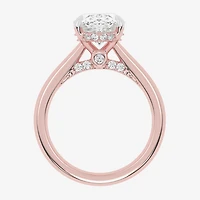 G-H / Vs2-Si1) Womens 1/ CT. T.W. Lab Grown White Diamond 14K Gold Oval Solitaire Engagement Ring