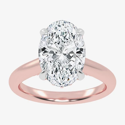 G-H / Vs2-Si1) Womens 1/ CT. T.W. Lab Grown White Diamond 14K Gold Oval Solitaire Engagement Ring