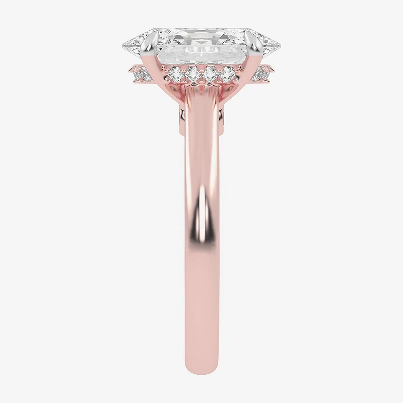 G-H / Vs2-Si1) Womens 1/ CT. T.W. Lab Grown White Diamond 14K Gold Oval Solitaire Engagement Ring