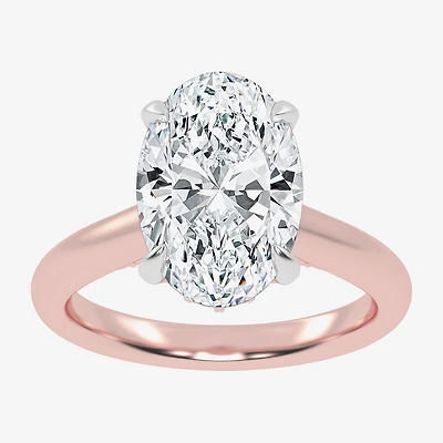 (G-H / Vs2-Si1) Womens 5 1/3 Ct. T.W. Lab Grown White Diamond 14K Gold Oval Solitaire Engagement Ring