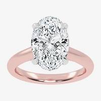 (G-H / Vs2-Si1) Womens 5 1/3 Ct. T.W. Lab Grown White Diamond 14K Gold Oval Solitaire Engagement Ring