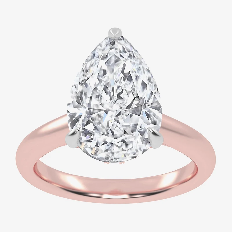 (G-H / Vs2-Si1) Womens 5 1/3 Ct. T.W. Lab Grown White Diamond 14K Gold Pear Solitaire Engagement Ring