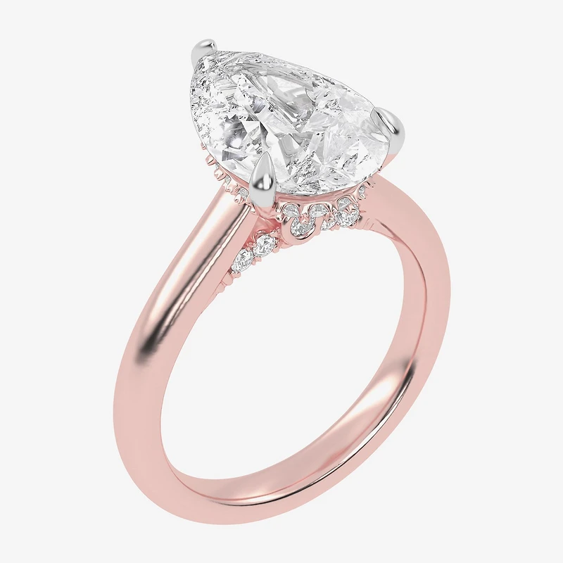 (G-H / Vs2-Si1) Womens 5 1/3 Ct. T.W. Lab Grown White Diamond 14K Gold Pear Solitaire Engagement Ring