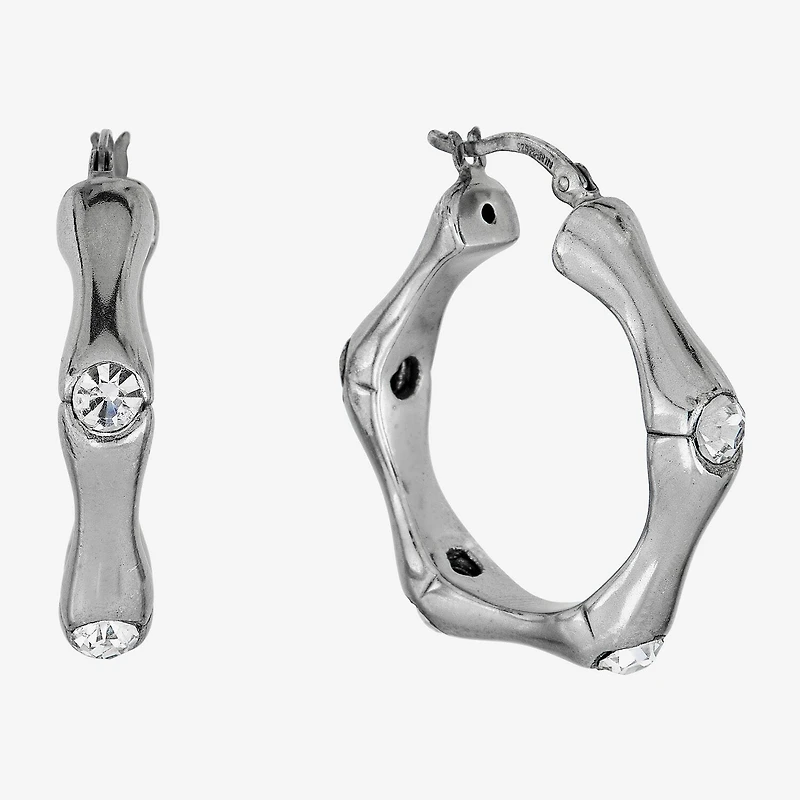 Womens Sterling Silver 30mm Hoop Earrings