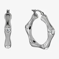 Womens Sterling Silver 30mm Hoop Earrings