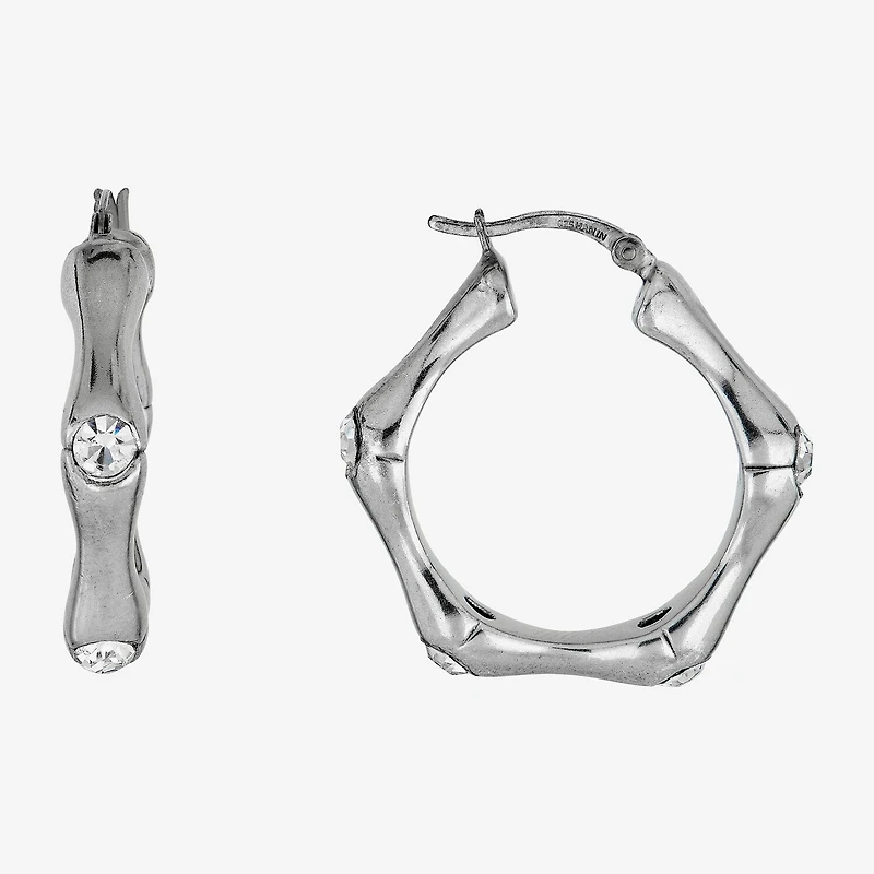 Womens Sterling Silver 30mm Hoop Earrings