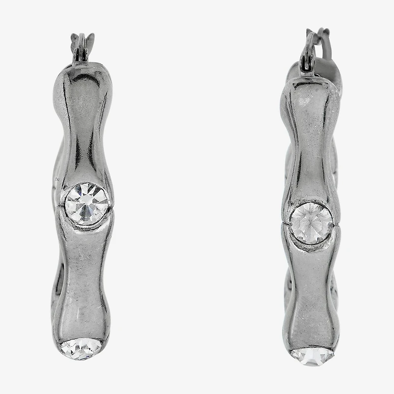 Womens Sterling Silver 30mm Hoop Earrings
