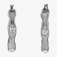 Womens Sterling Silver 30mm Hoop Earrings
