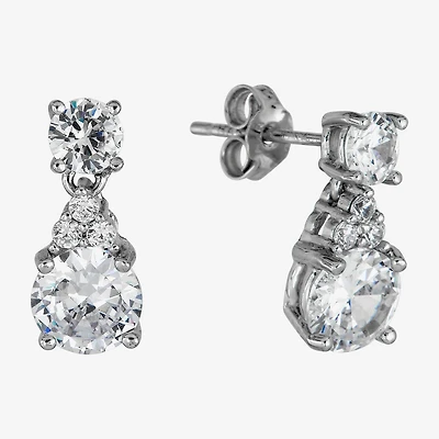 DiamonArt® 3 3/4 CT. T.W. White Cubic Zirconia Sterling Silver Drop Earrings
